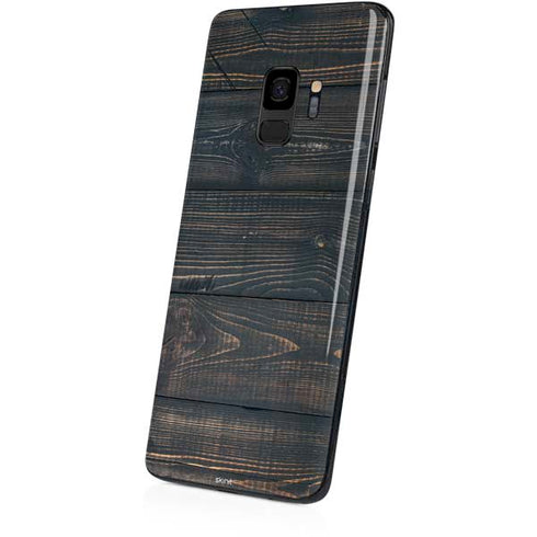 Black Painted Wood Galaxy S9 Skin